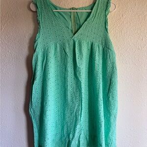 Sleeveless Eyelet Dress in Mint Green